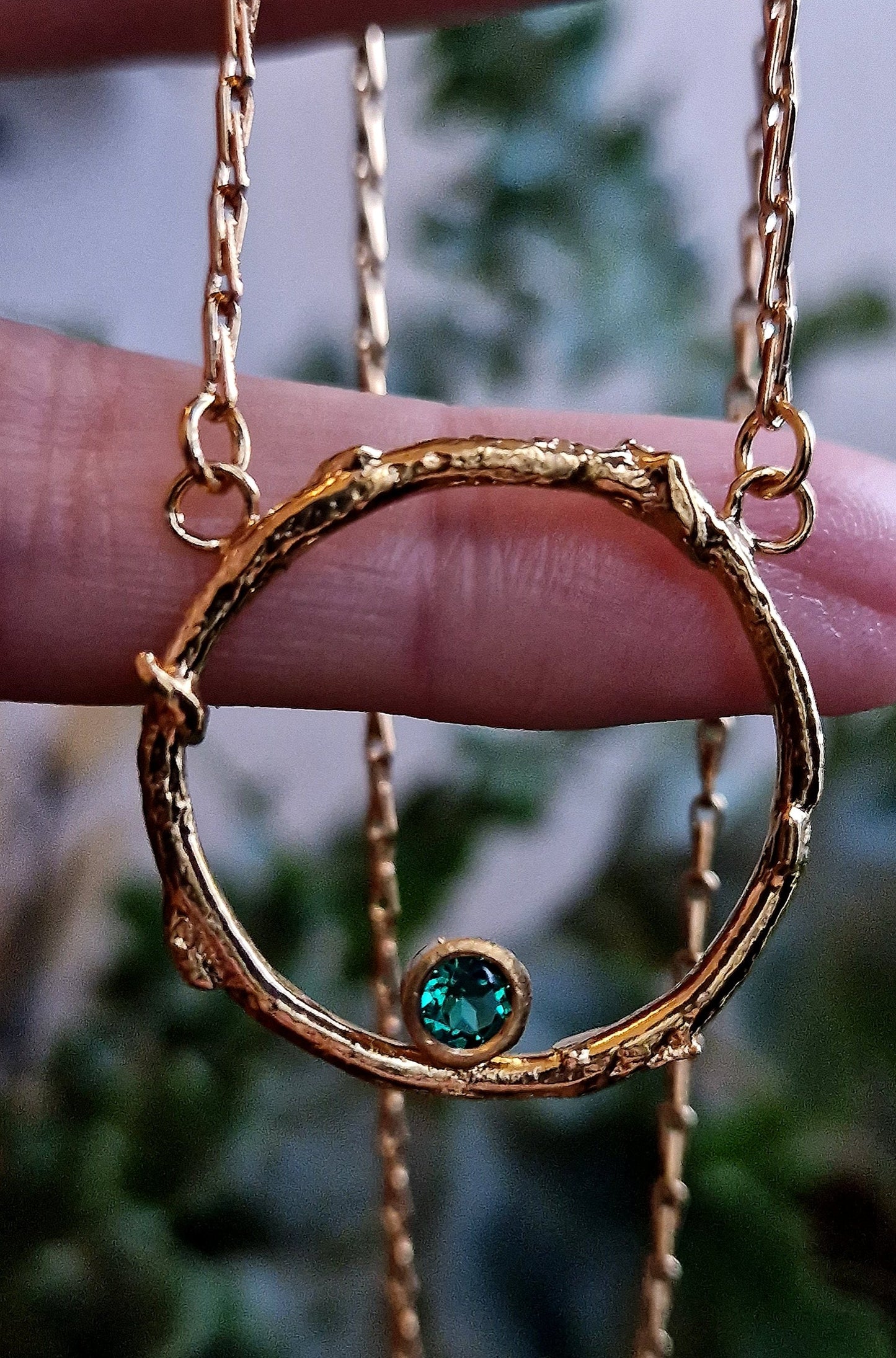 Ready to Wear Gold & Emerald Faerie Ring Pendant