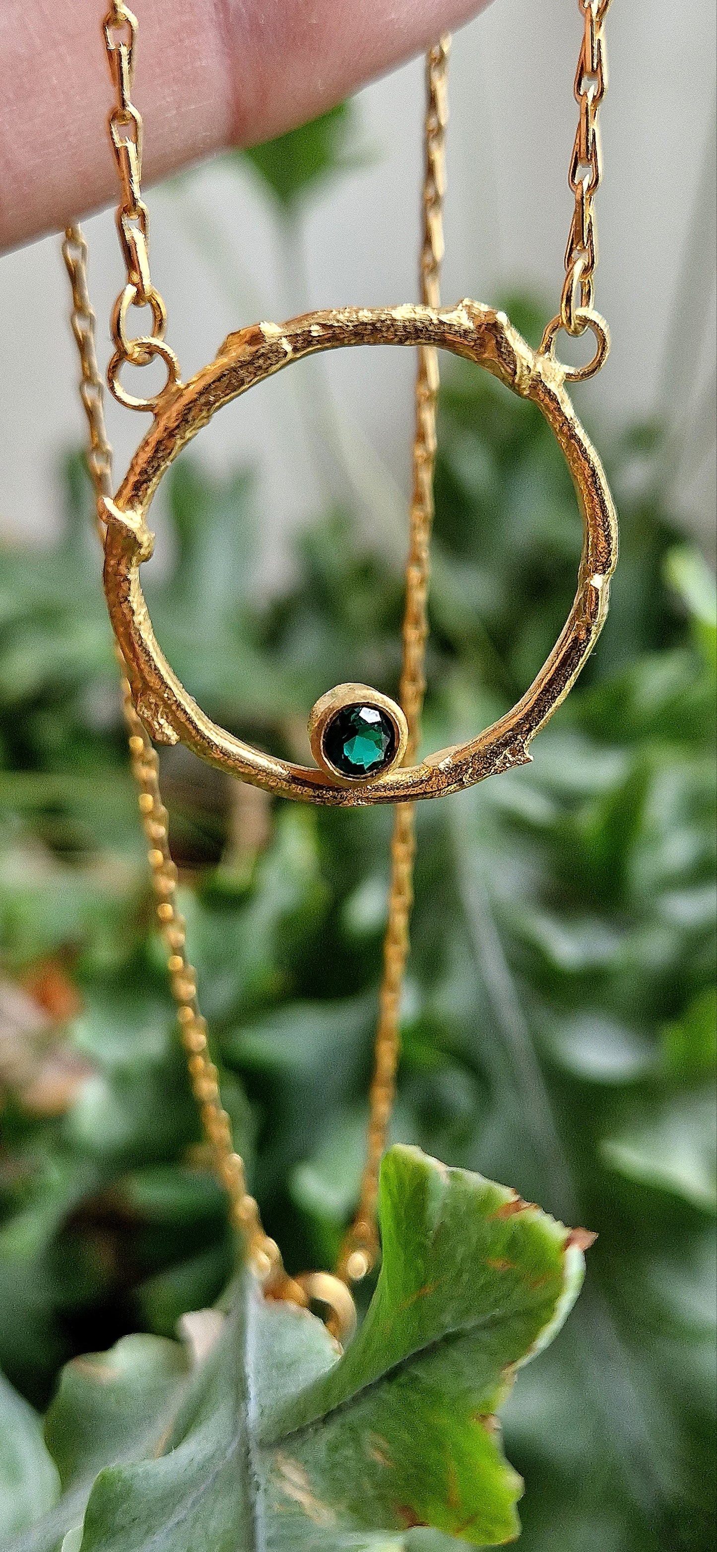 Gold & Emerald Faerie Ring Pendant