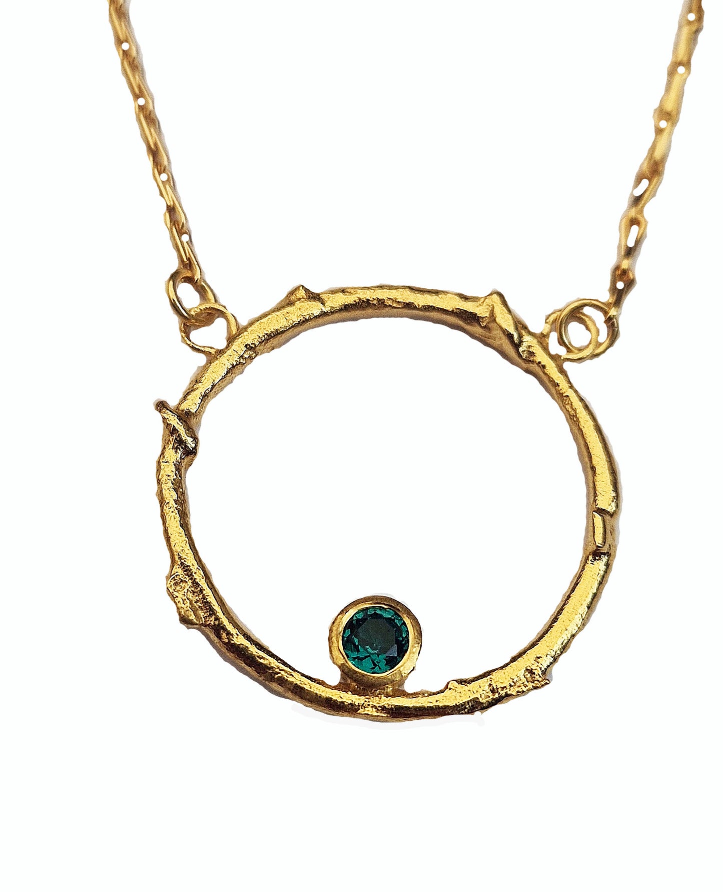 Gold & Emerald Faerie Ring Pendant