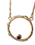 Gold & Garnet Faerie Ring Pendant