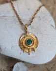 Irish Made Gold & Emerald Celestial Eye Pendant