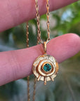 Irish Made Gold & Emerald Celestial Eye Pendant