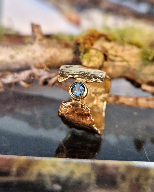 Blue Topaz Faerie Tale Ring in 18ct Yellow Gold plated