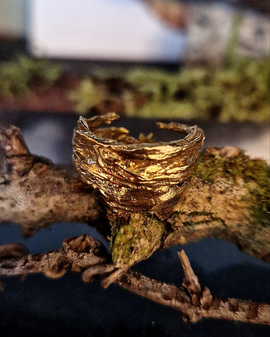 Bark Ring in 18ct Yellow Gold Plated