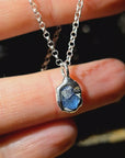 Boho Irish Made Raw Gemstone Sapphire Pendant Necklace