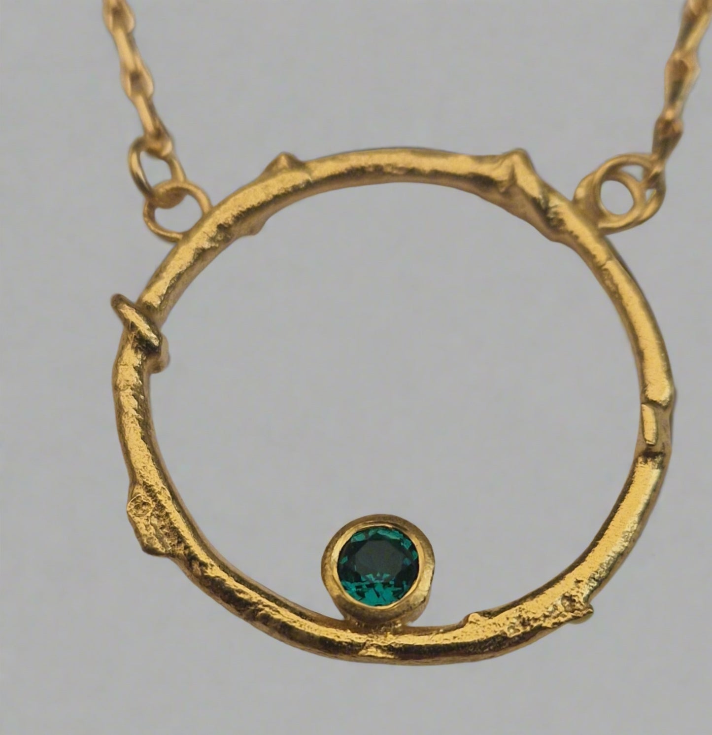 Gold & Emerald Faerie Ring Pendant