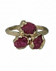 Ruby Cluster Gold Ring