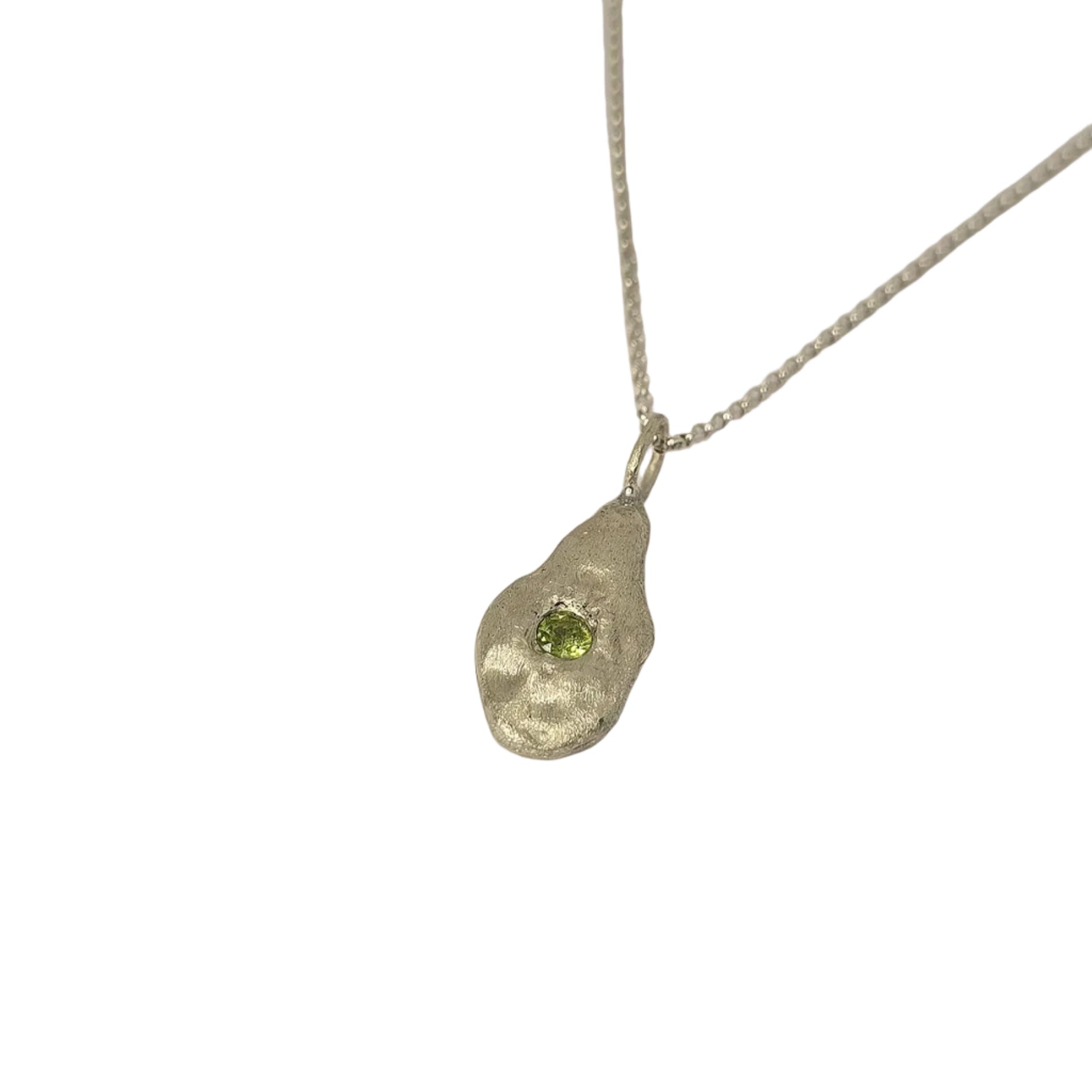 Silver pendant with a faceted gemstone, irish made, bohemian jewellery