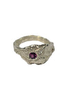 Silver ring with a purple gemstone,  irish made, bohemian ring