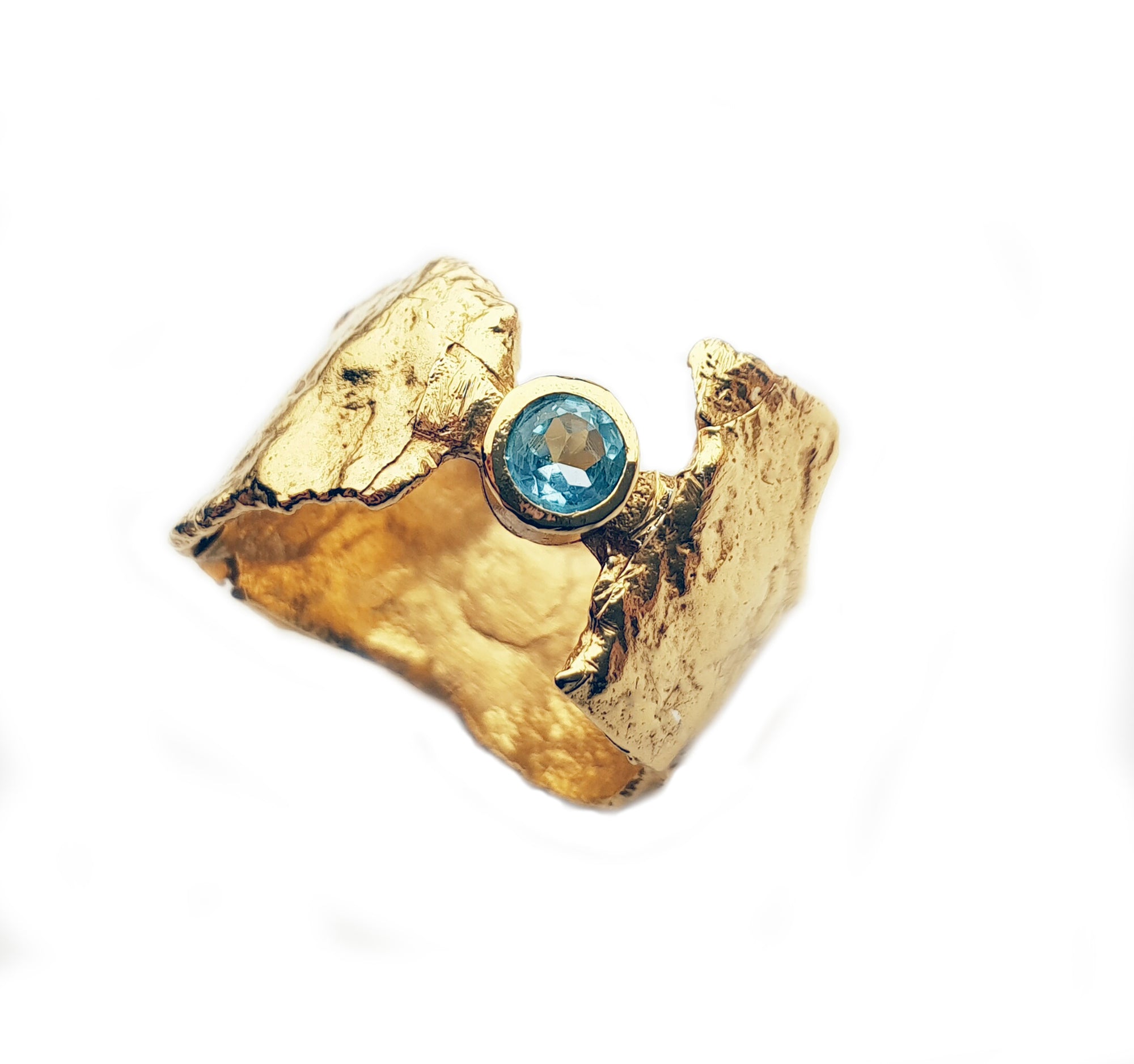 Blue Topaz &amp; Gold Faerie Tale Ring