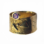 Amethyst & Gold Guardian Ring