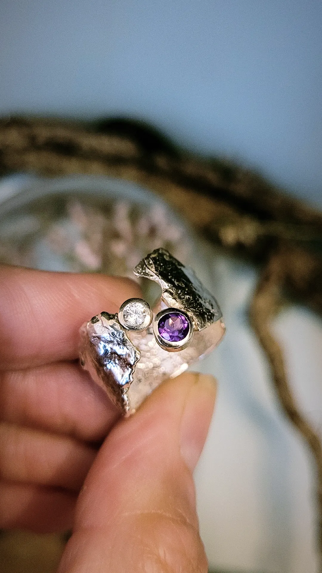 Ready to Wear Amethyst & CZ Faerie Tale Ring