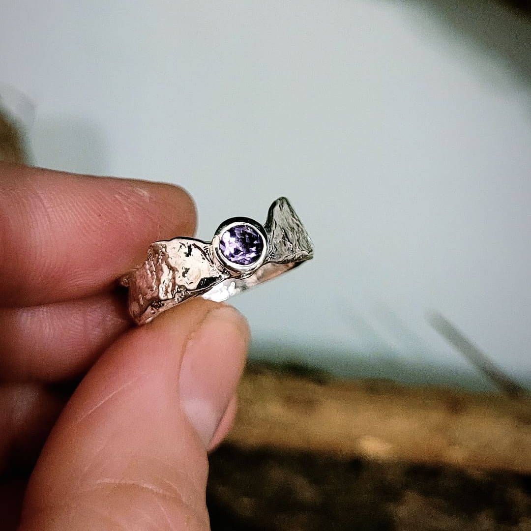 Ready to Wear Amethyst Thin Band Faerie Tale Ring