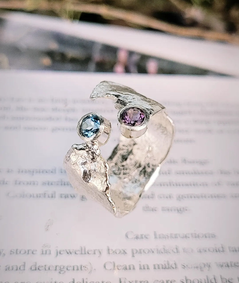 Blue Topaz & Amethyst Faerie Tale Ring