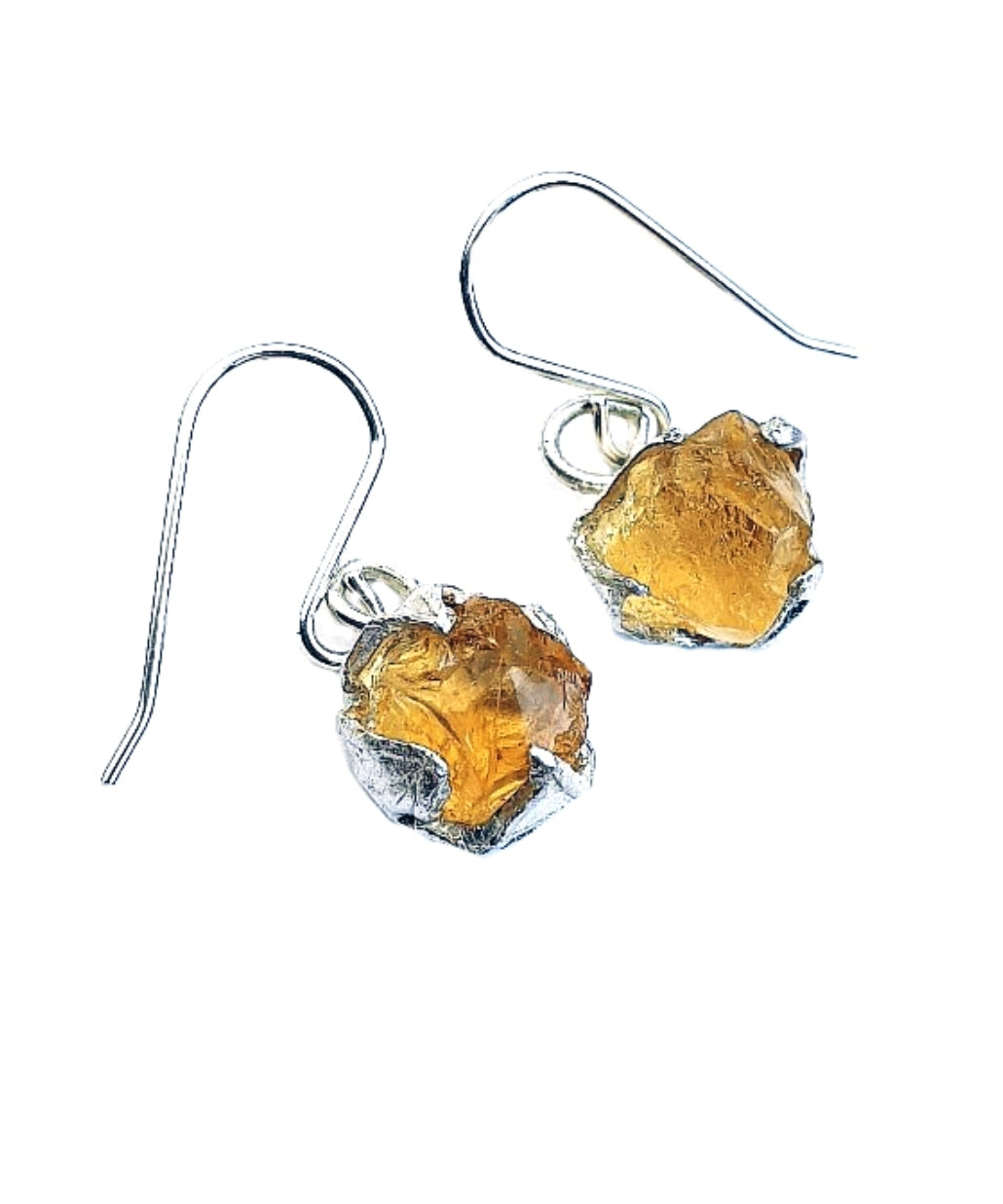 Raw Citrine Dangle Earrings