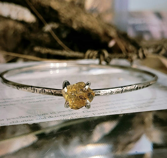 Ready to Wear Raw Citrine Rock Bangle