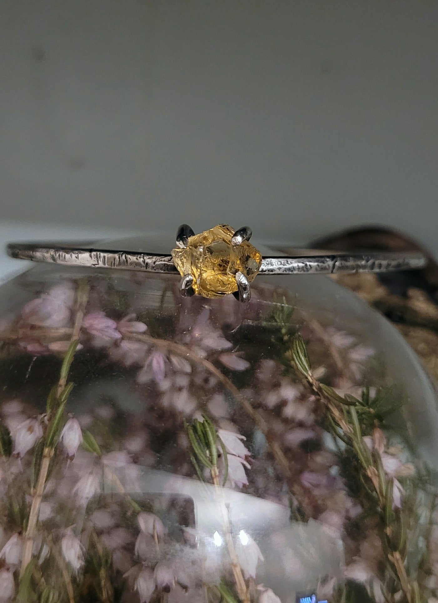 Ready to Wear Raw Citrine Rock Bangle