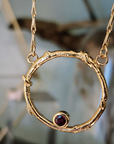 Gold & Garnet Faerie Ring Pendant