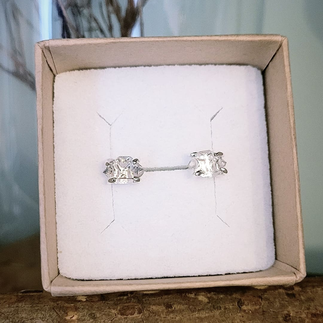 Raw Herkimer Diamond Earrings