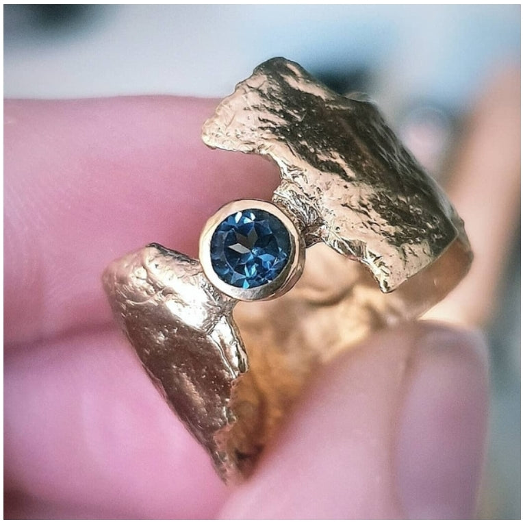 London Blue Topaz & Gold Faerie Tale Ring