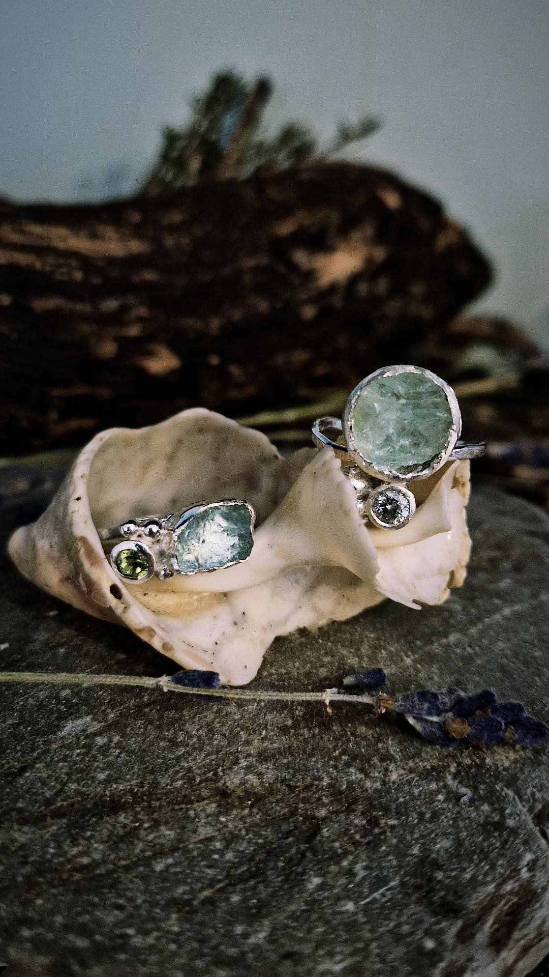 Raw hot sale aquamarine rings