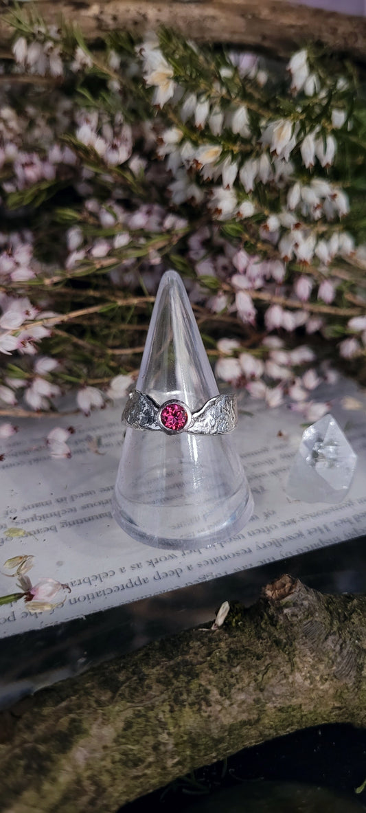 Pink Topaz Thin Band Faerie Tale Ring