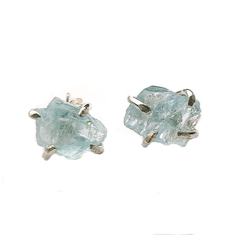 Raw Aquamarine Earrings