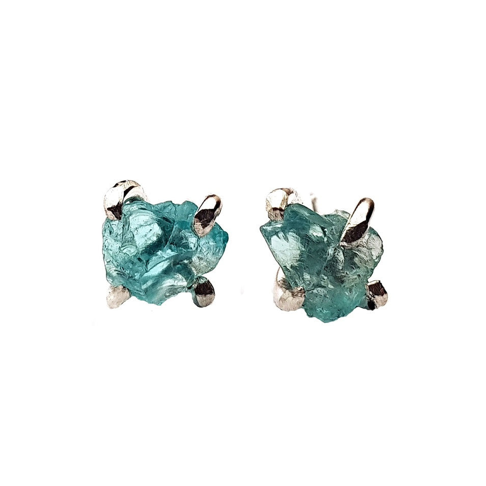 Raw Blue Apatite Earrings