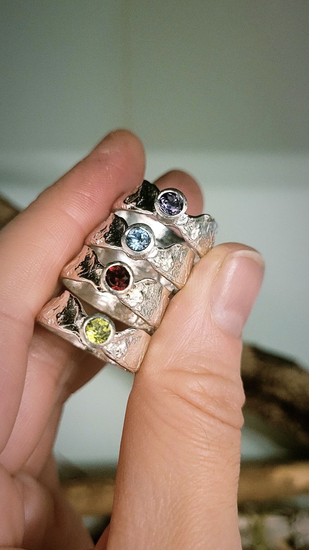 Garnet Thin Band Faerie Tale Ring