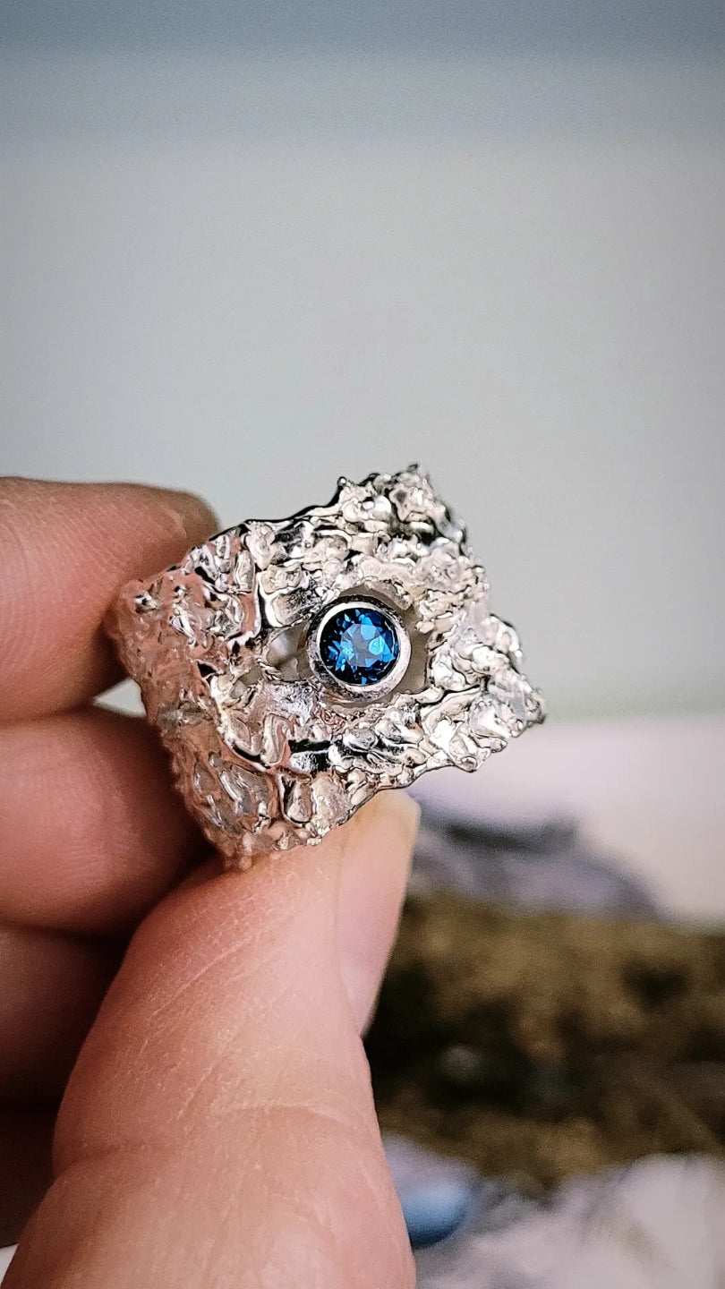 That Place Beyond Wide Ring in Blue Topaz