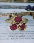 Ready to Wear Ruby Cluster Gold Ring